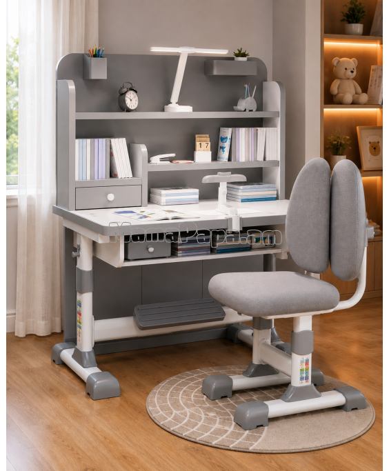 Գրասեղան աթոռով,կարգավորվող բարձրությամբ,դարակներով