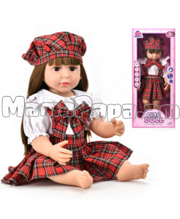 Տիկնիկ Cute Doll 60սմ-ոց, ամբողջական ռետինաէմալապատ, գլխարկով