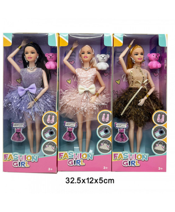 Տիկնիկ Fashon Girl արջուկով, ձեռքերն ու ոտքերը ծալվող 3